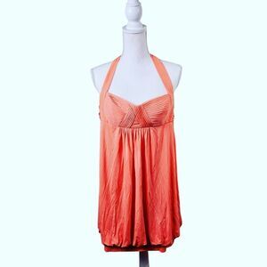 BCBG Maxazria Halter Bubble Dress. Mango Large